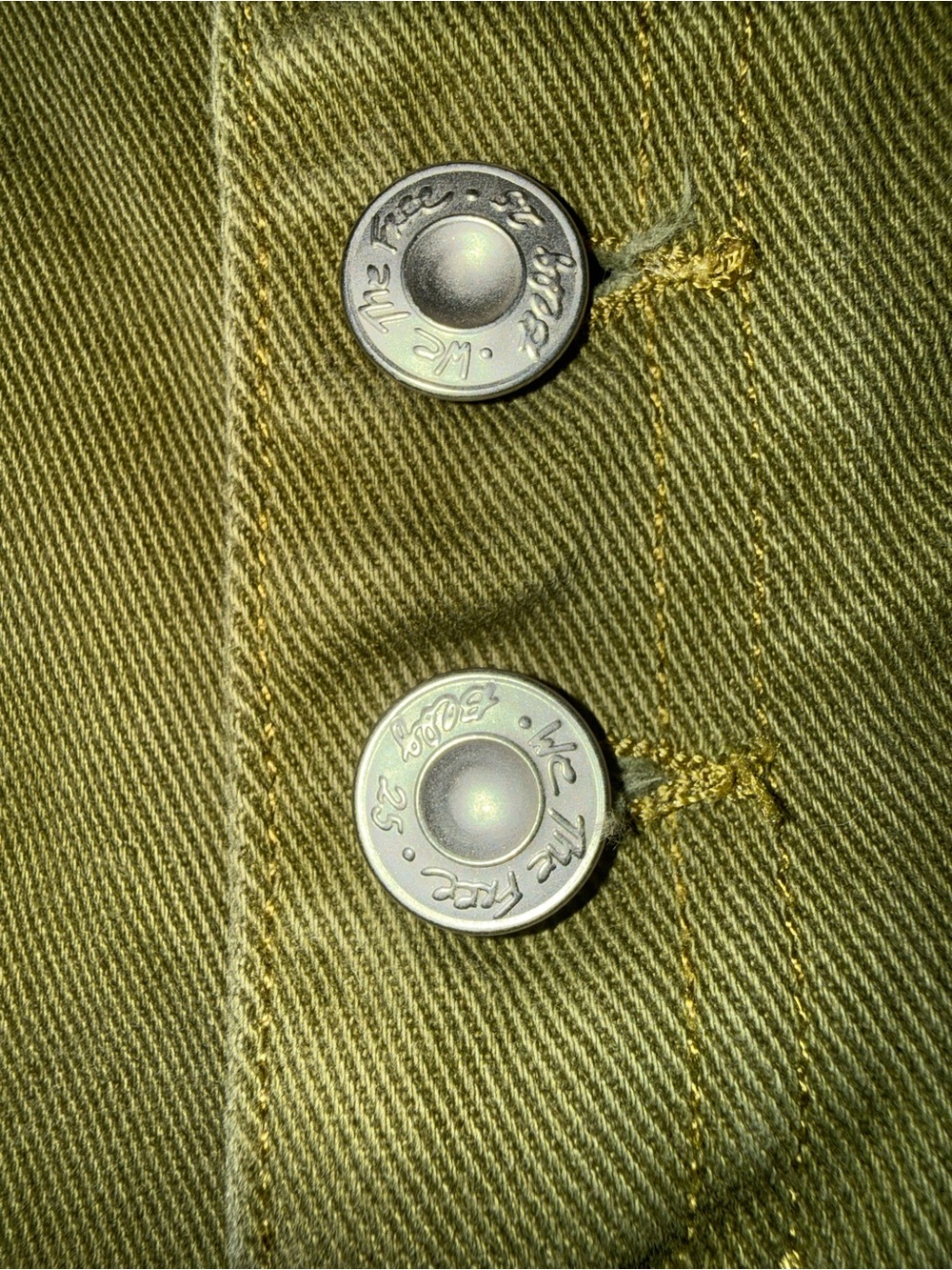 Free People Olive Green High-Waist Paperbag Button-Front Shorts - Picture 3 of 6